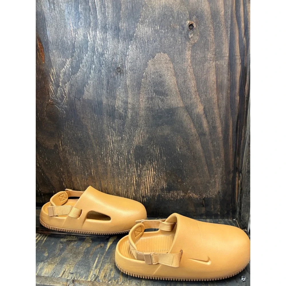 Nike Calm Mule Sesame Mens 7 Womens 8 Tan Beige Slip On Clog FB2185-200